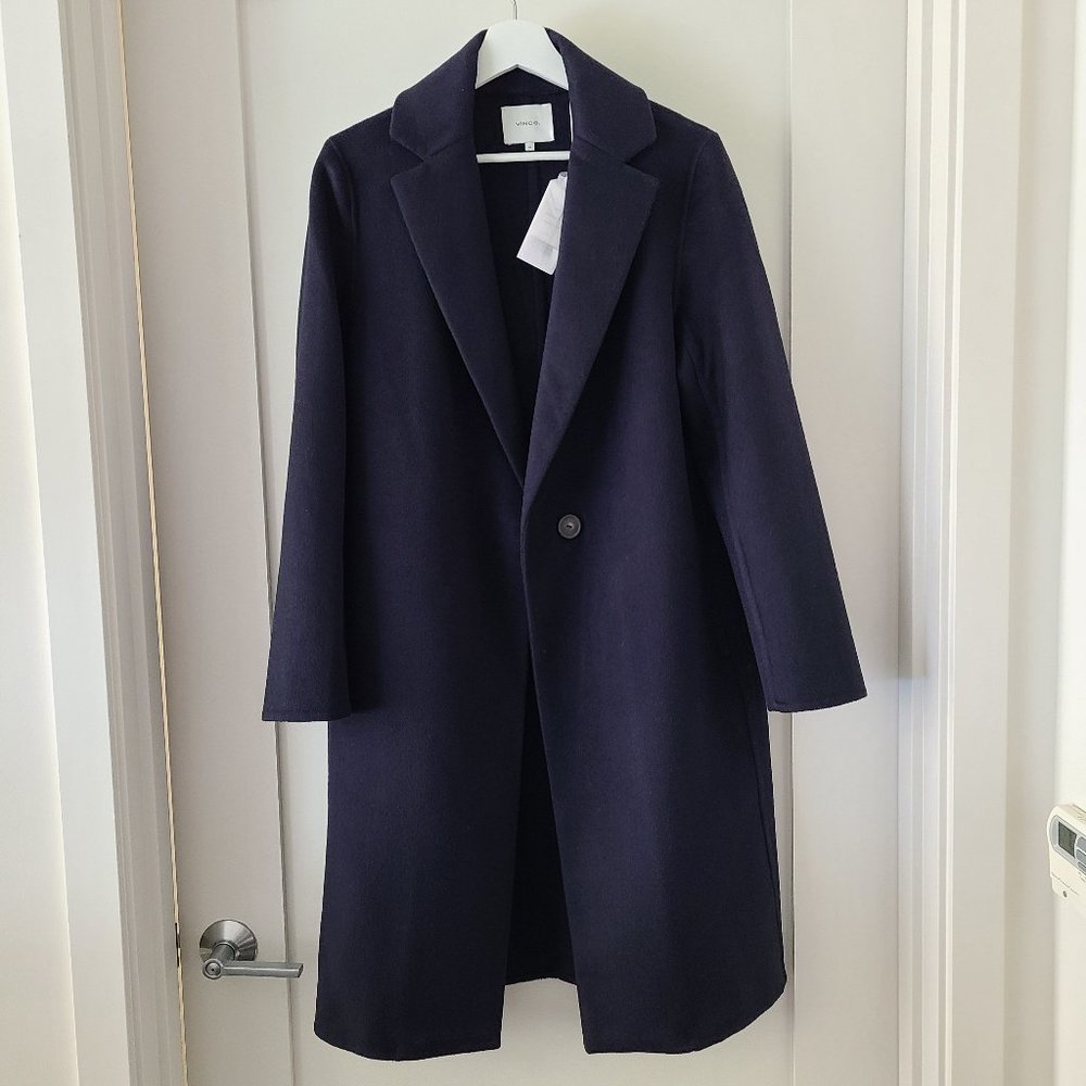 Vince Classic Coat M Coastal Blue NWT